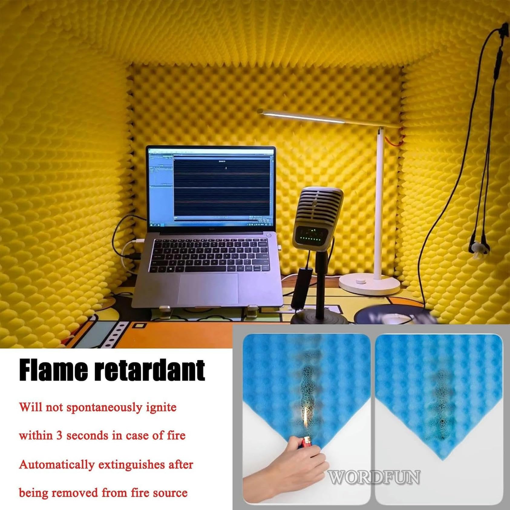 Studio d'enregistrement Rapide Cabine d'enregistrement, for Home Studio, Enregistrement Musical, podcasting, traitements acoustiques(Gris)