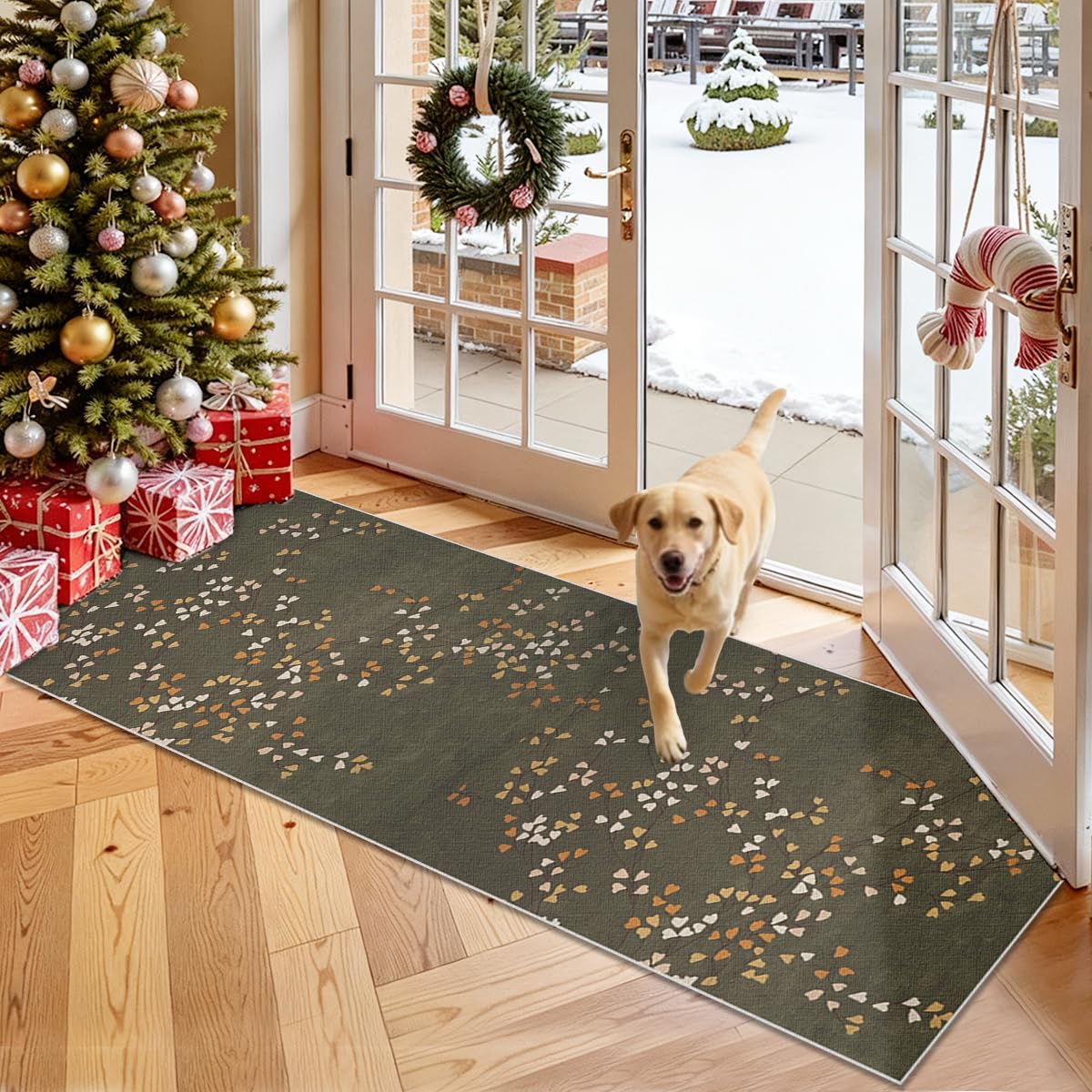 Teppich Küche Teppich Flur Läufer Waschbare Teppich Läufer für Flur Schlafzimmer Wohnzimmer Teppichläufer Flur rutschfest Küchenteppich Flurteppich Eingangsmatte 120 x 150cm