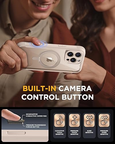 Vista 902 de Miracase - Funda magnética para iPhone 13 Pro Max de 6.7 pulgadas (compatible con MagSafe), transparente, completo, protector de pantalla de vidrio