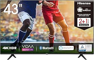 Hisense 43AE7000F 108cm (43 Zoll) Fernseher (4K Ultra HD, HDR, Triple Tuner DVB-C/ S/ S2/ T/ T2, Smart-TV, Frameless, Blue...