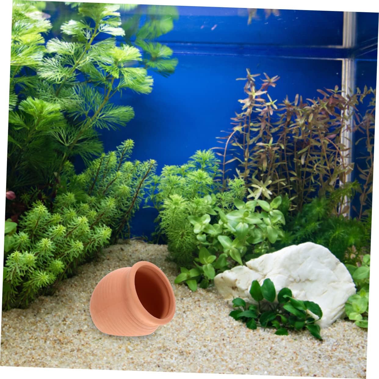iplusmile Fish Tank Decoration Ceramic Clay Pot Aquarium Cave Shelter for Small Fish and Shrimp 4.13In Aquarium Hideout Landscape Decor