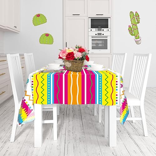 Miniatura 5 de Manteles mexicanos - Juego de 3 manteles para fiestas de 54 x 108 pulgadas, manteles para fiesta mexicana