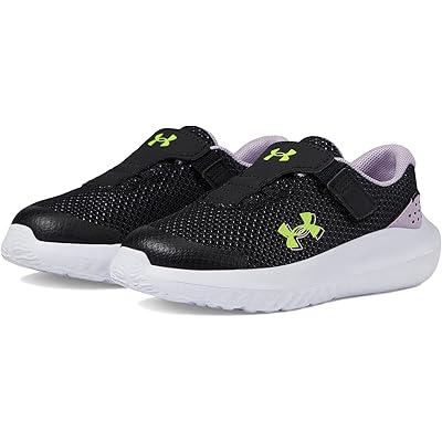 Женские кроссовки Under Armour Kids Surge 4 Alternate Closure (Toddler) black/purple ace/high-vis yellow