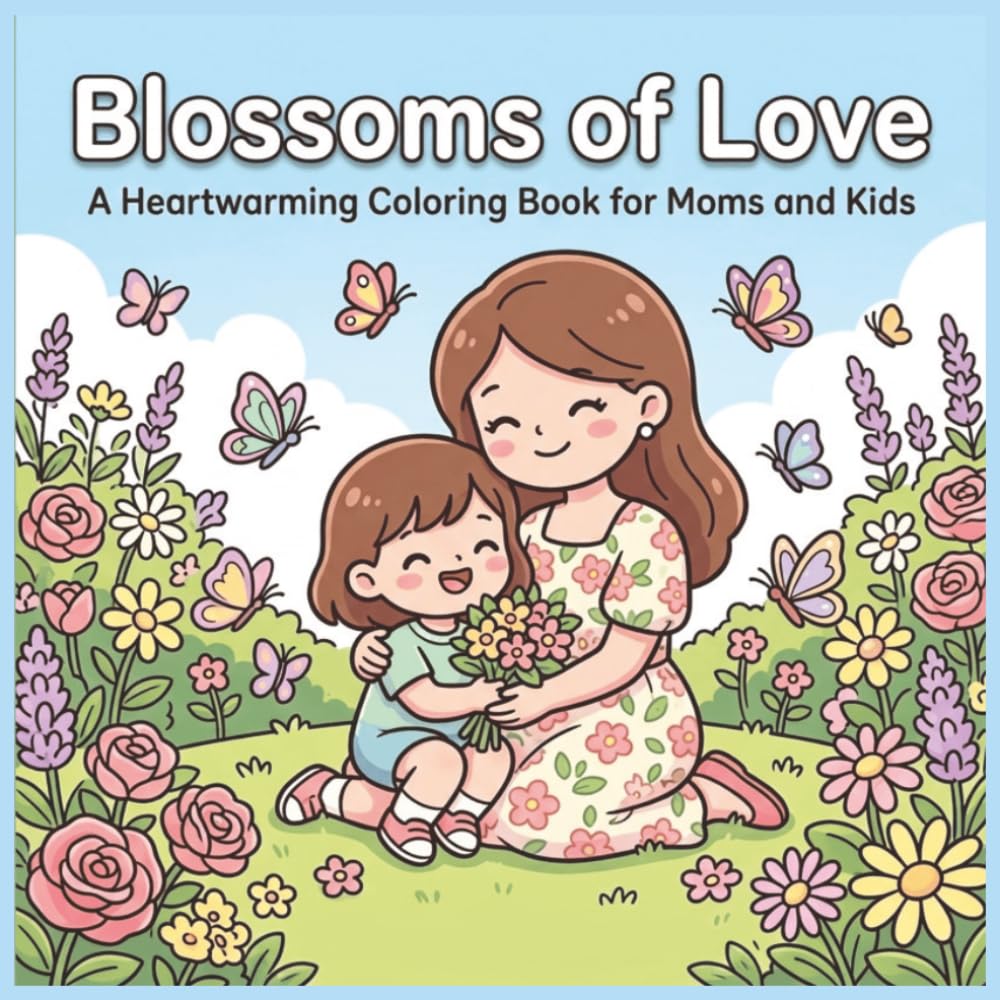 Blossoms of Love: A Heartwarming Coloring Book for Moms and Kids: Celebrate Motherhood with Beautiful Flowers, Playful Hearts, and Inspirational Quotes (Bold & Bright Coloring Books for Kids)