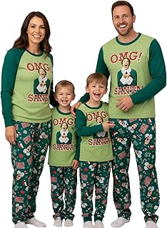 Matching Christmas Elf Pajamas for Family - Adult & Kids 2-Piece PJs Set...