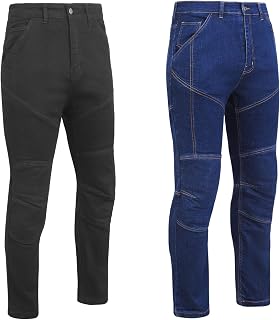 ADS SPORTS Men's Motorcycle Motorbike Kevlar Jeans CE Armour Protected Motorbike Denim Trouser Fully Protective Kevlar Lining