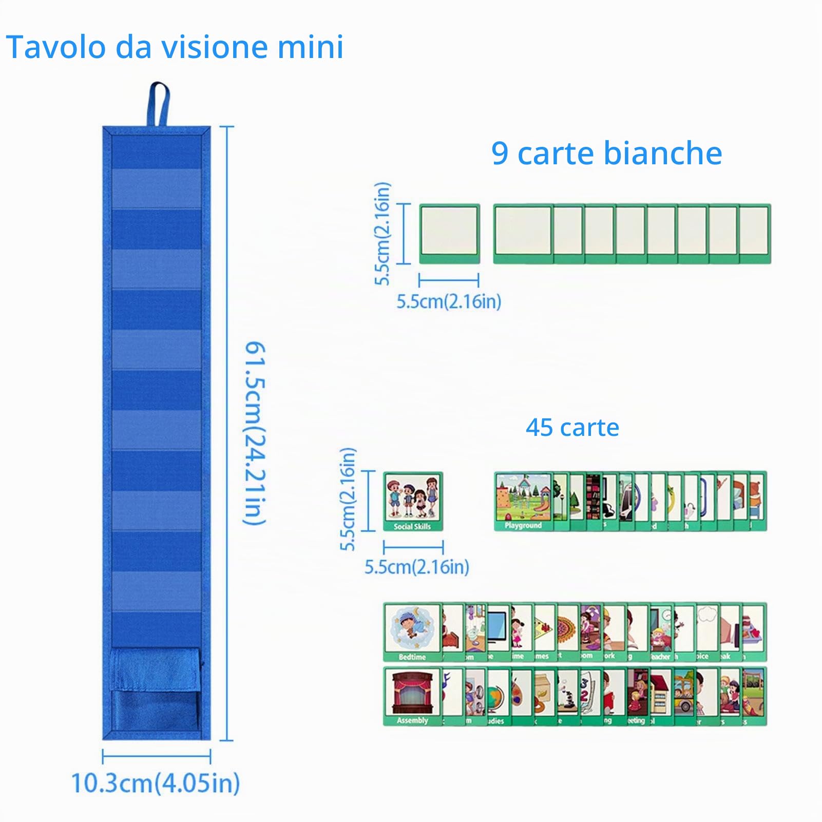 Programma Visivo per Bambini Tabella della Routine Quotidiana Calendario con 45 Carte di Attività