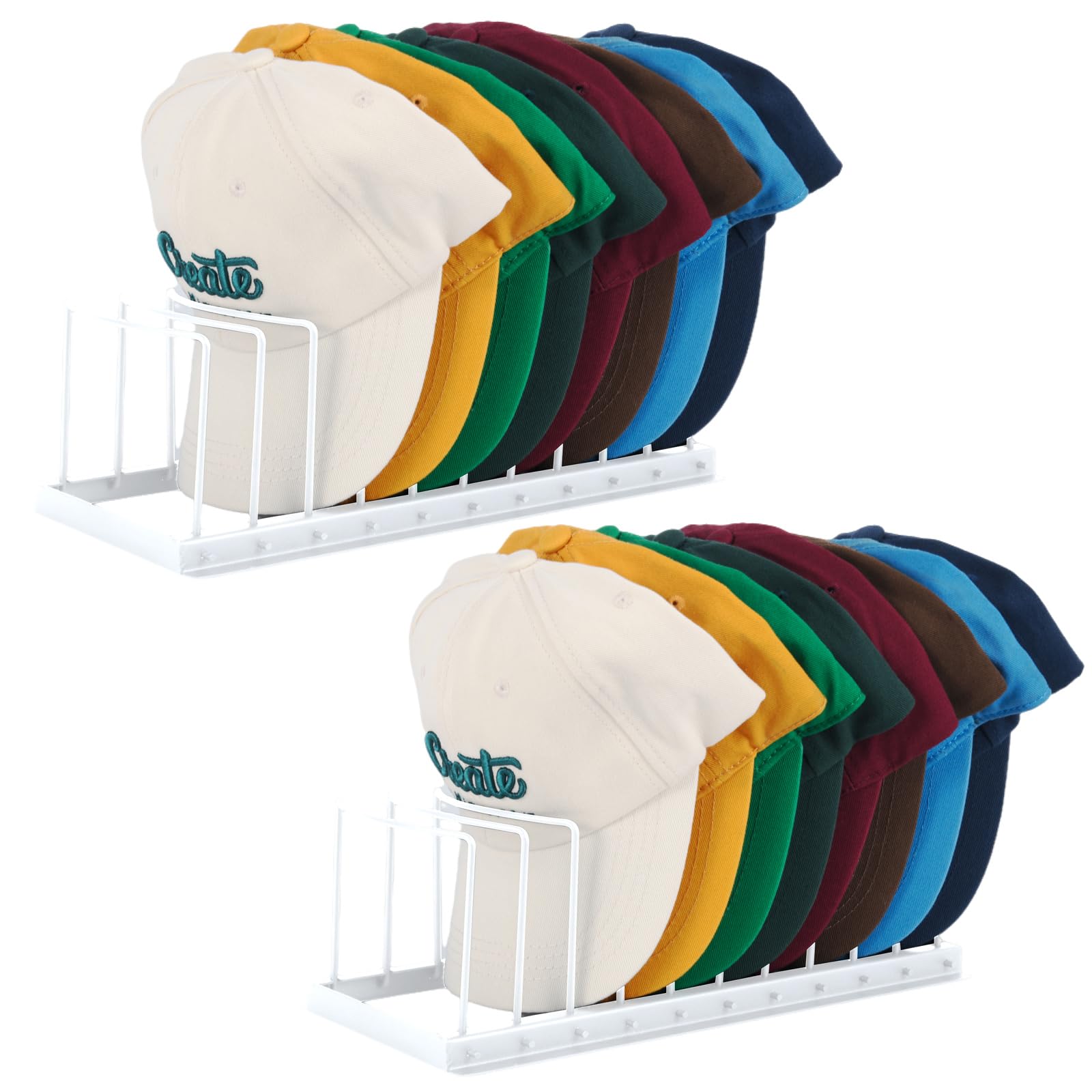 HANCELANT Hat Organizer for Baseball Caps, Hat Stand for 10 Baseball Caps Display and Organizer, Hat Rack, Caps Storage Holder for Bedroom, Closet,