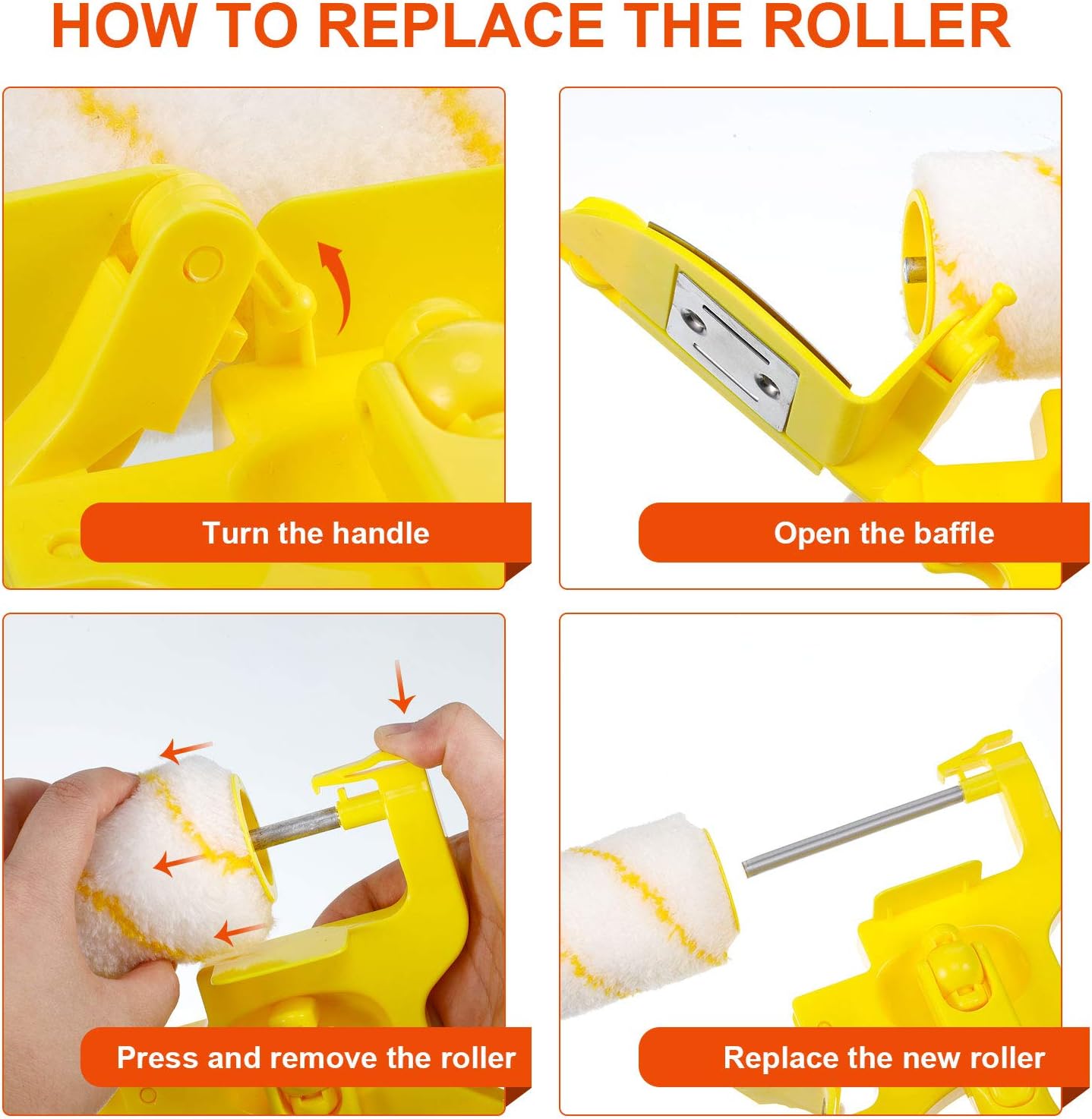 9 Set Paint Edger Combo Kit Paint Edger Roller Brush Multifunctional Handheld Tool with Extra Replacement Roller and Brush for Room Wall Ceiling Indoor Outdoor(XT Style)