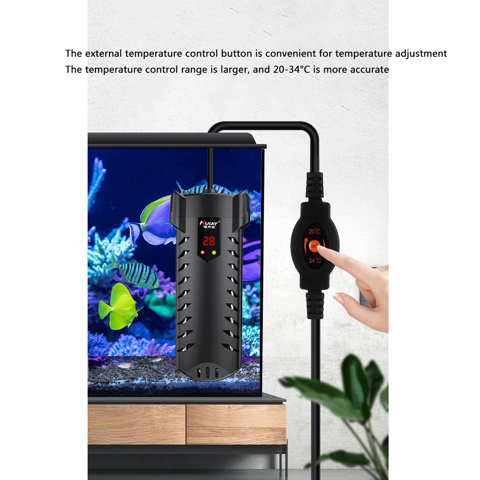 Riscaldatore per Acquario Temperatura costante Automatica con Display Digitale Asta riscaldante antideflagrante per Acquario, 100 W (500 W)