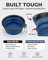 Vista 2 de Cuencos plegables para perros para viajes, paquete de 2 cuencos de agua portátiles para perros, gatos y mascotas, plato plegable para regar