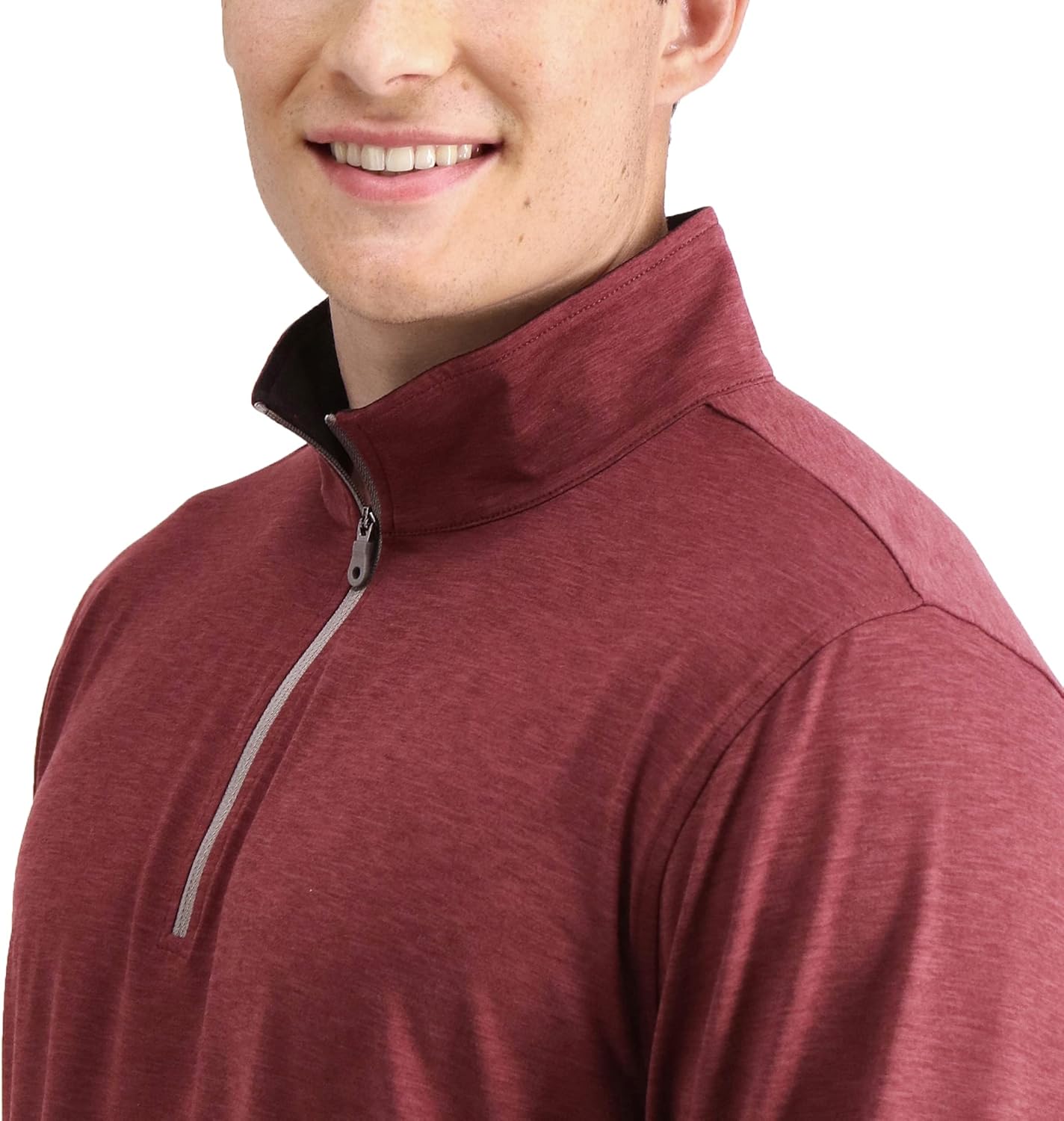 Haggar Mens The Active Series Tech Jersey Stretch Quarter Zip - Image 3