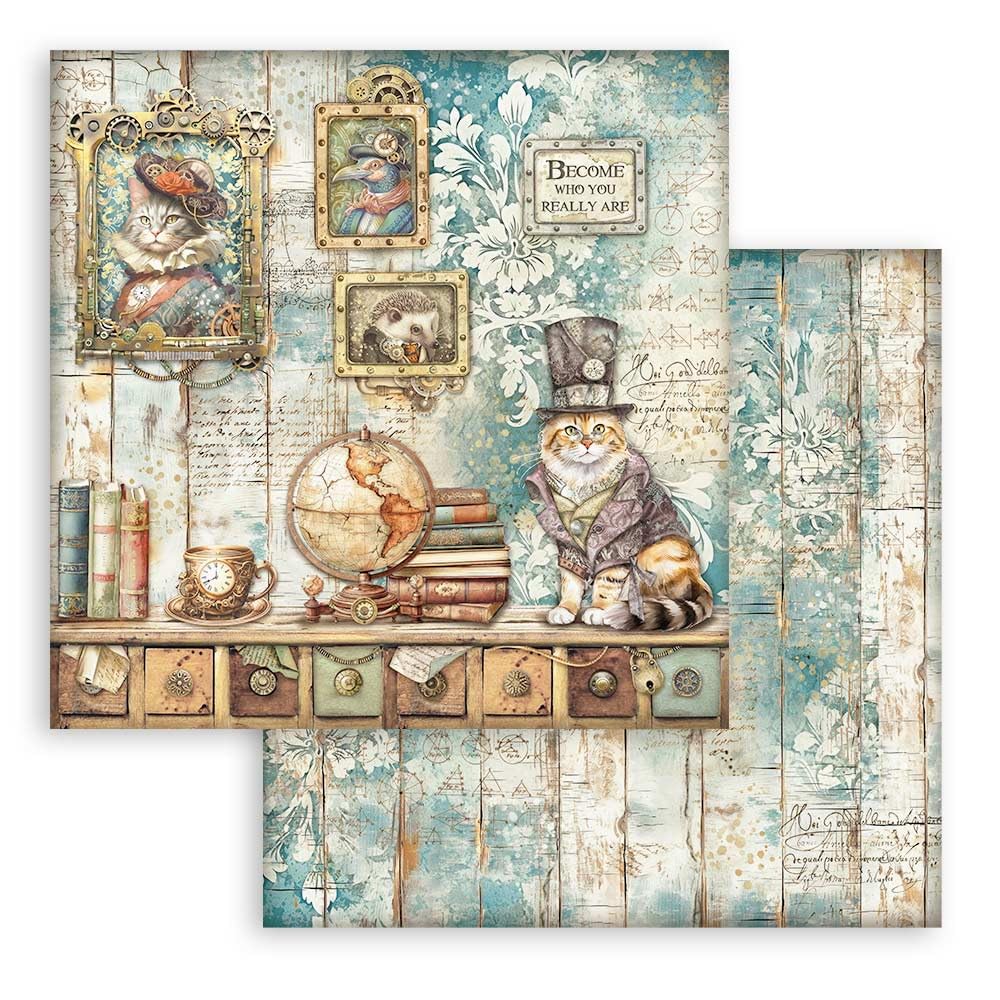 Stamperia - Scrapbook Paper Pad for Scrapbooking, Albums, Cards, Bullet Journals, and More, Acid Free, Double-Sided, Perfect for Crafts and Gifting (Master of Magic, Maxi Background) (30.5 x 30.5cm