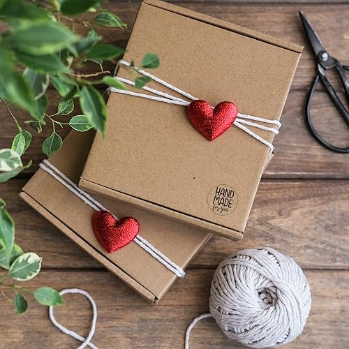 Miniatura 10 de Sello redondo R40 hecho a mano con amor autoentintado con corazón y rama de oliva, 1 12 pulgadas de diámetro, tinta negra