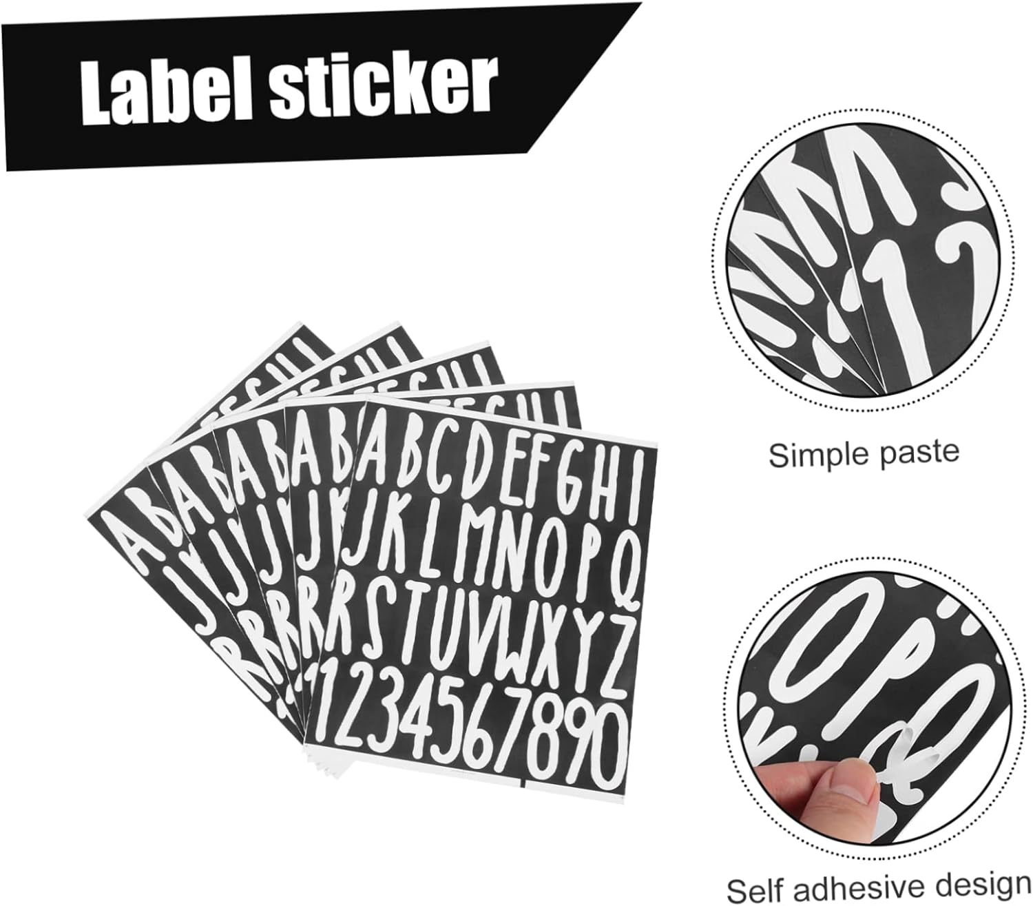 Housoutil 5sheets Mailbox Numbers Decals Self-adhesive Alphabet Stickers for Outdoor Use Vinyl Stickers Easy to Apply Remove for Home Office Business Address