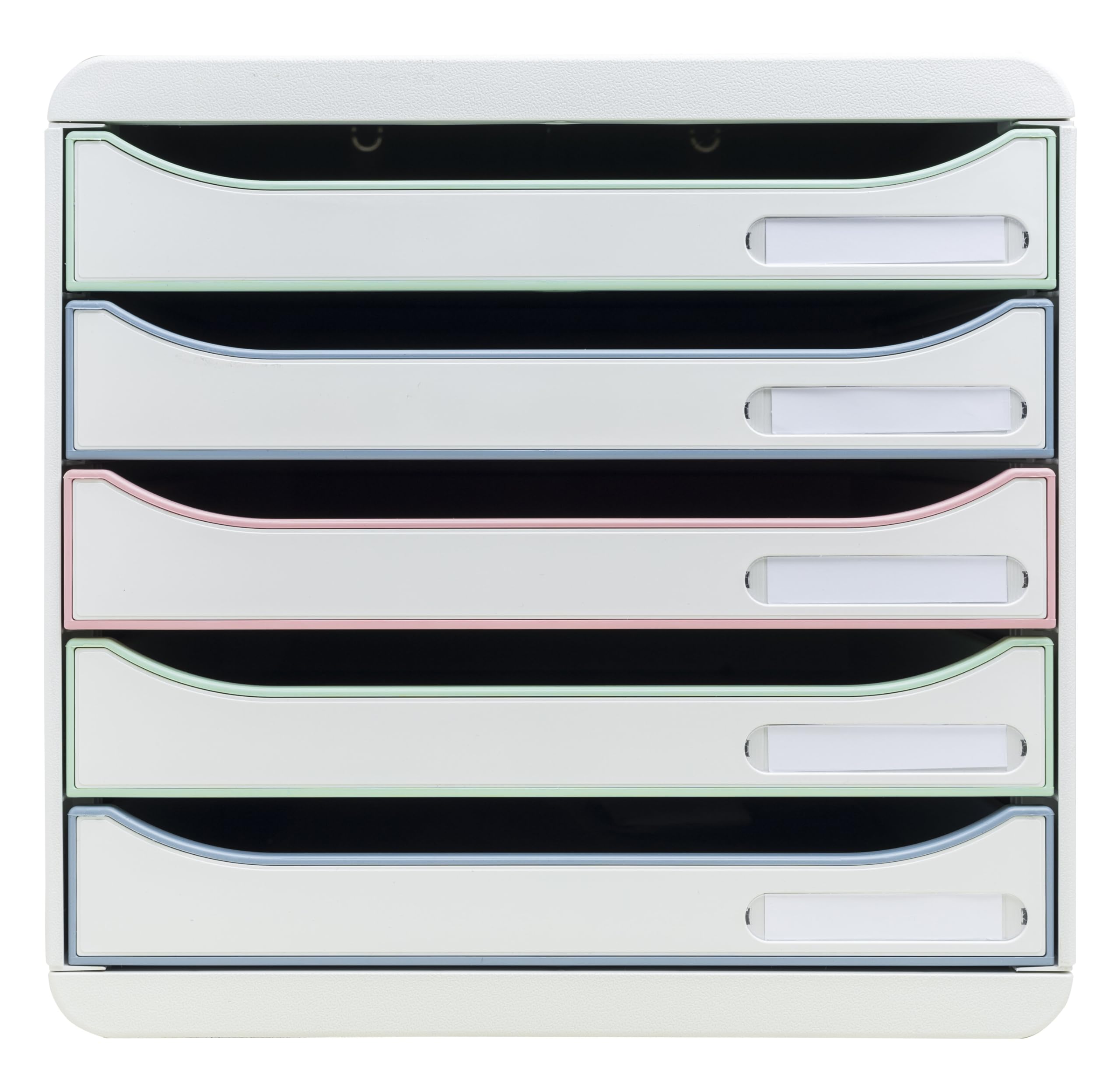 Exacompta - Ref 309303D - BIG BOX PLUS Autentik - 5 drawer cabinet for A4+ documents - External dimensions: Depth 34.7 x Width 27.8 x Height 27.2 cm - Assorted