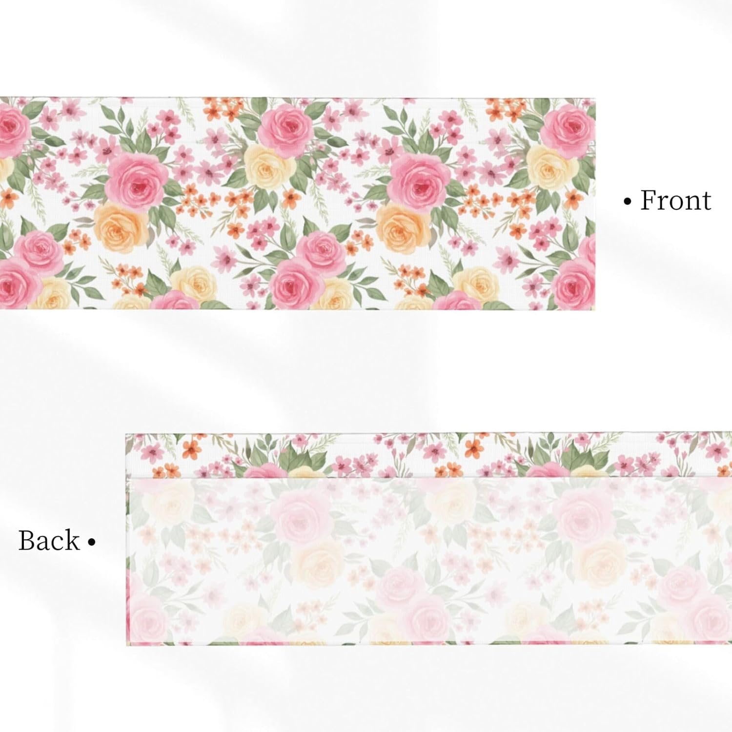 Valance for Windows Watercolor Pink Yellow Rose Floral Short Curtains Rod Pocket Window Treatment for Kitchen Living Room Bedroom Bathroom Decor 1 Panel, 54x18in