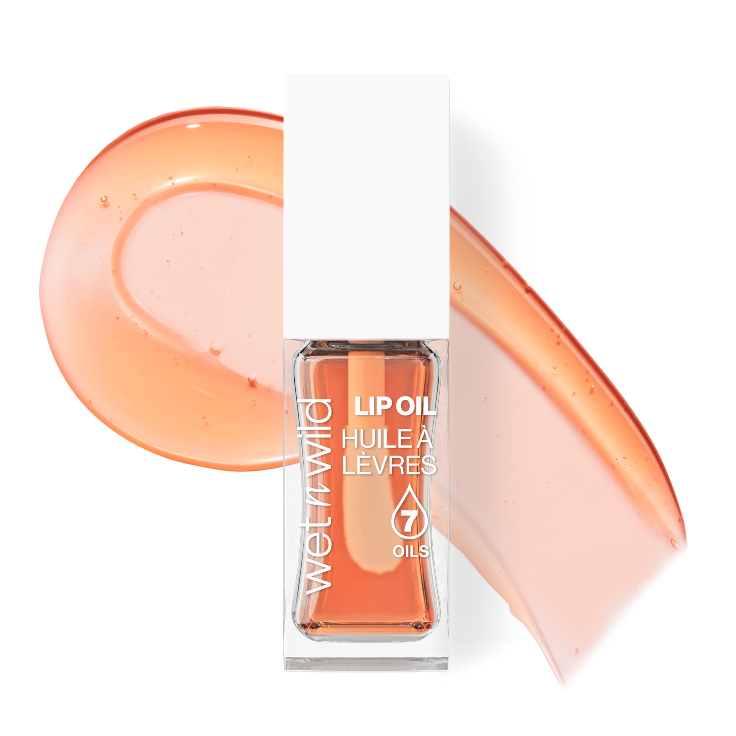 Wet n Wild Tinted Lip Oil, Nourishing & Non-Sticky Orange Lip Gloss Powered by 7 Natural Oils