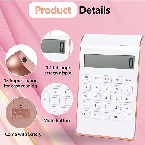 Miniatura 4 de yuun Organizadores de escritorio y accesorios de 9 piezas, organizador de oficina y suministros para mujeres con grapadora acrílica, calculadora,