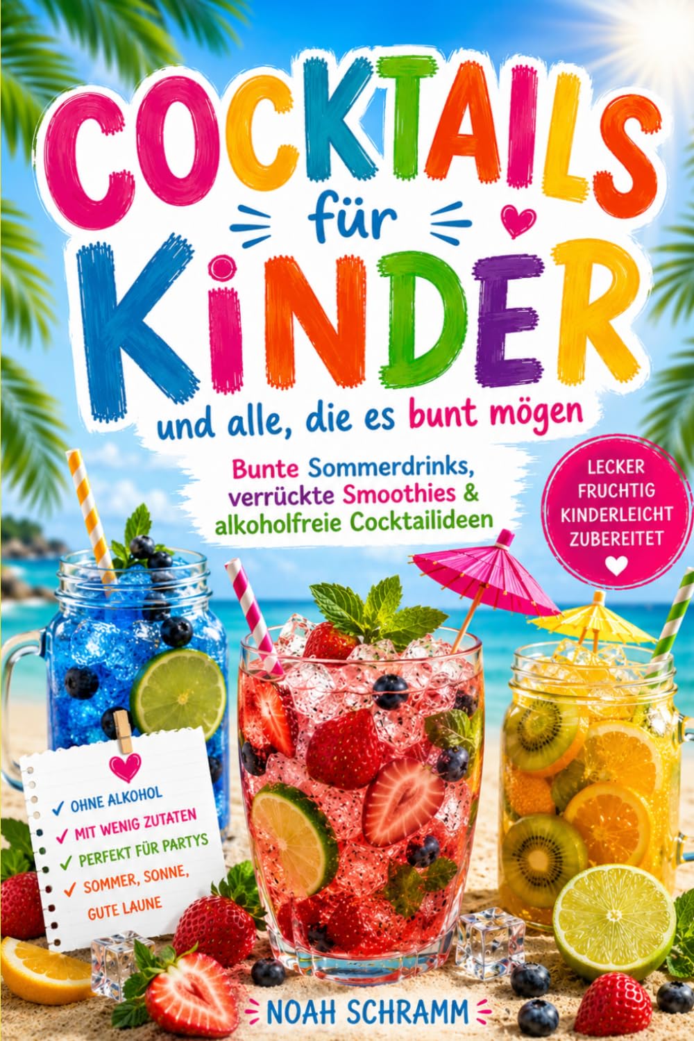 Cocktails für Kinder und alle, die es bunt mögen - Alkoholfreie Cocktails, Mocktails, Sommerdrinks & Smoothies - bunte Rezepte für Kinder, Familien, ... und kreative Getränke ohne Alkohol