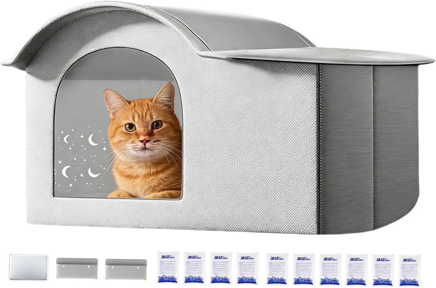 Cooling Cat House, Dog Folding Shelter, Standard Size Summer Pet House with Sturdy Breathable Design, Foldable Portable Feature, Comfortable Pet Accessory, Perfect for Indoor Garden Outdoor Backyard