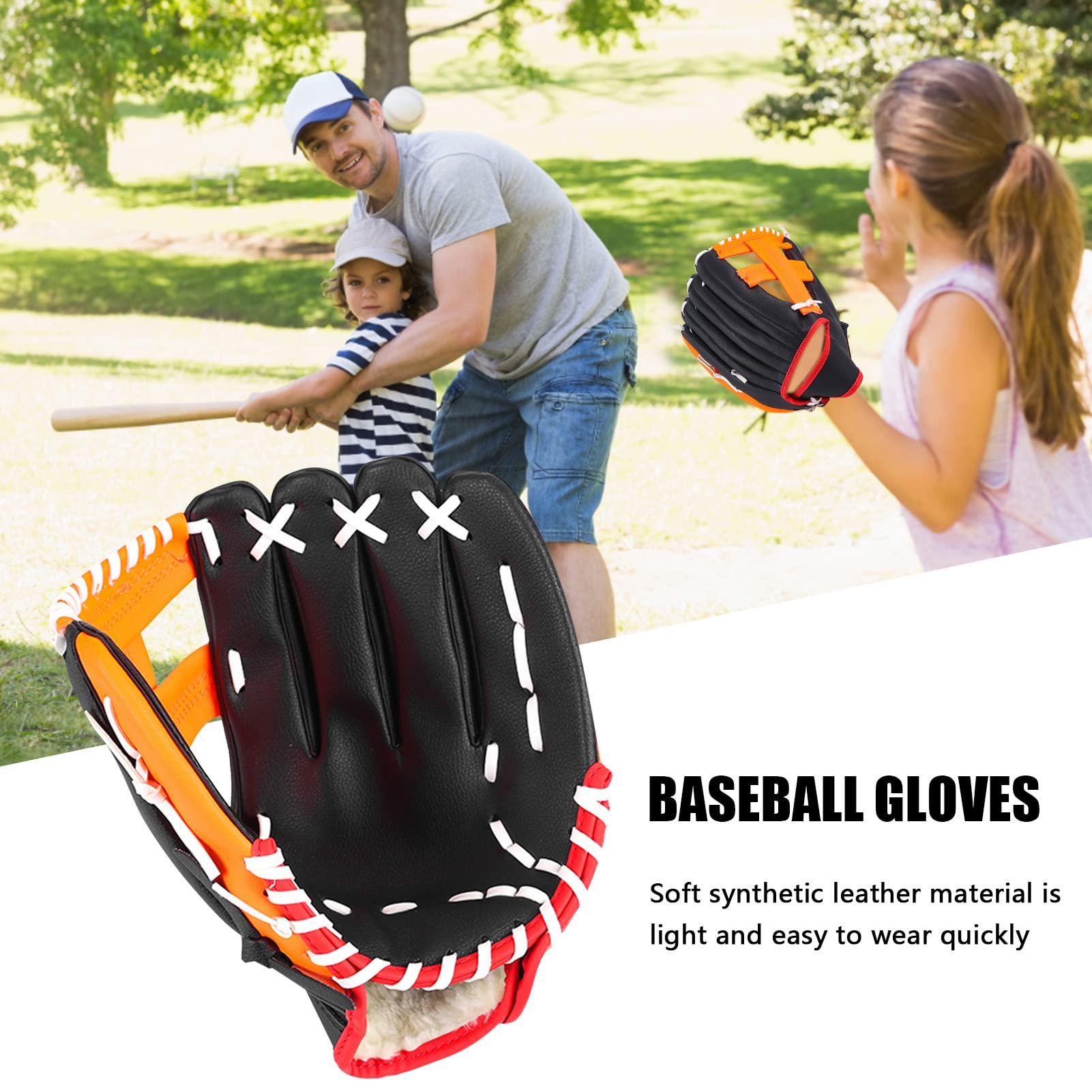 Guanto da Softball per Adulti, Guanto da Baseball Sportivo per Bambini | Guanti Singoli da Baseball Sportivi e Professionali,Getta Un Regalo Sportivo di Compleanno di Natale per Bambini