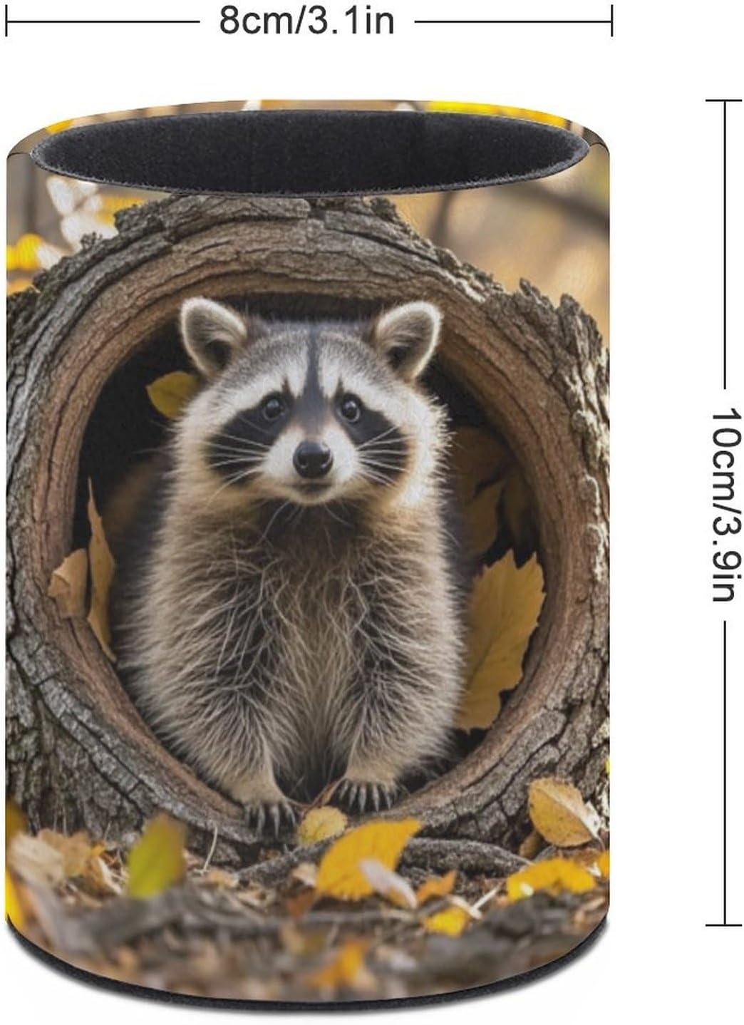 Office Raccoon Hole Desk Organizer Pen Holder Round image 2