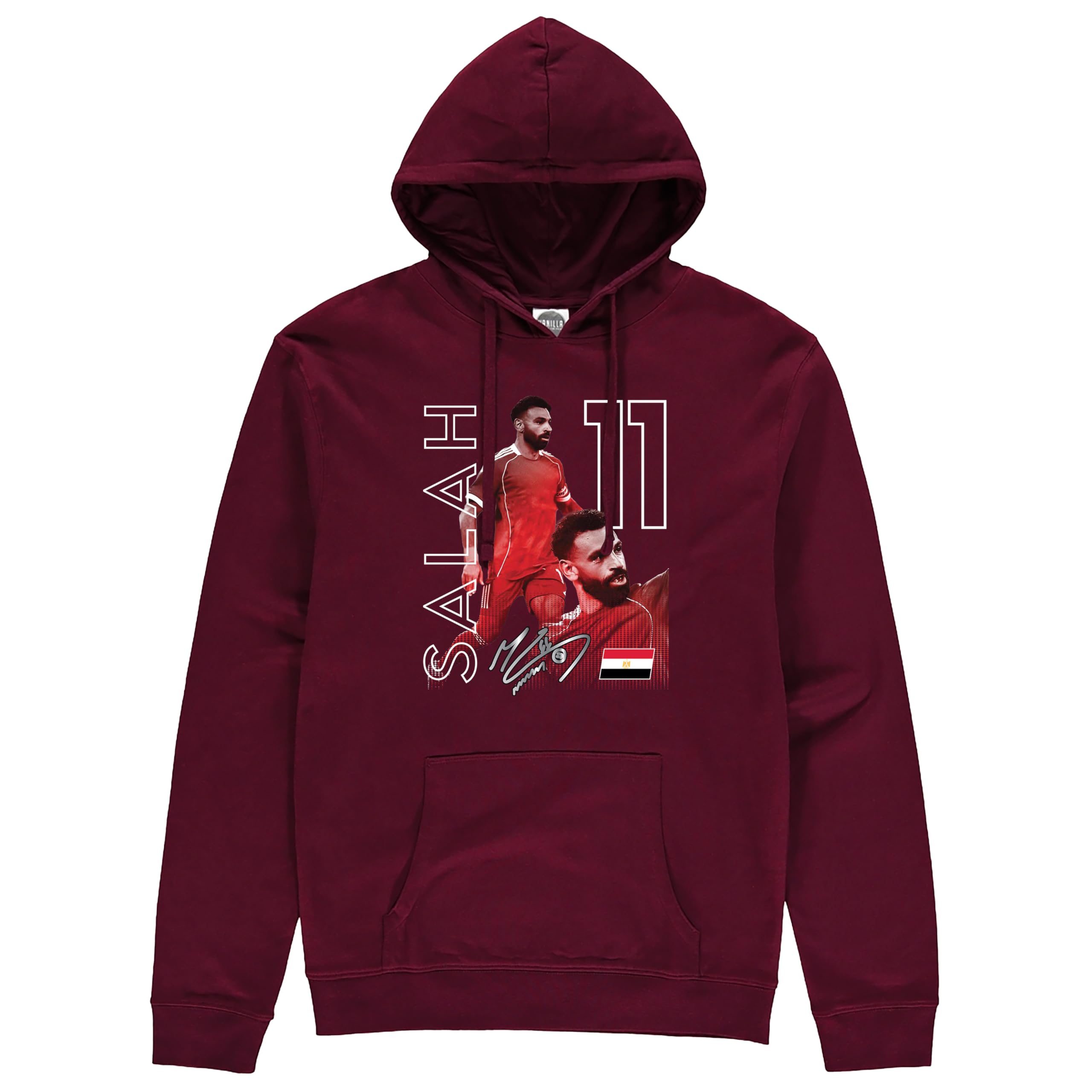 Partisan Liverpool Salah Hoodie - Adult Sizes - Black or Burgundy (UK, Alpha, XL, Regular, Regular, Burgundy)
