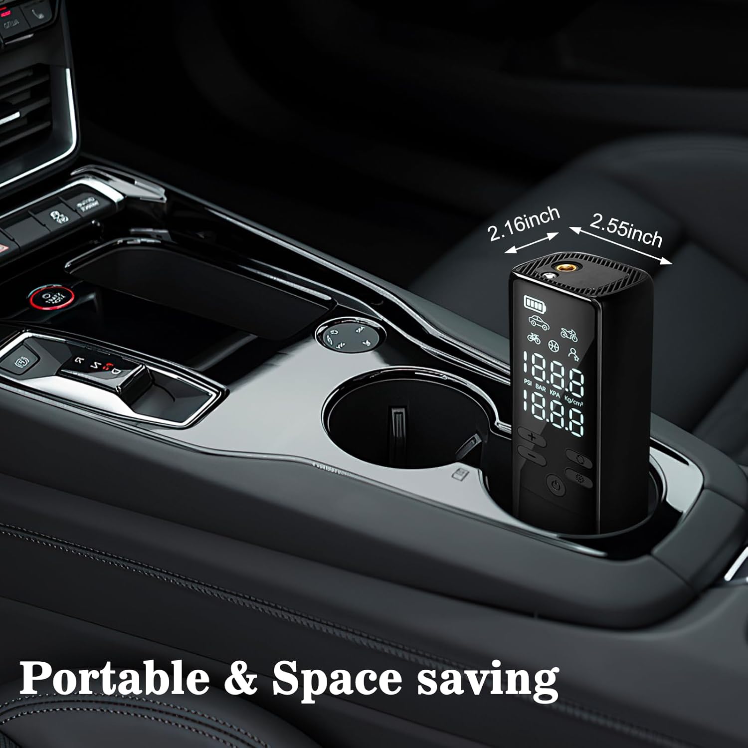 Tire Inflator Portable Air Compressor - Air Pump for Car Tires -160 PSI Portable Inflator 4X Faster Inflation, Smart Tire Inflator for Cars, Motorcycles, Bicycles, Balls with Pressure Gauge - Image 6