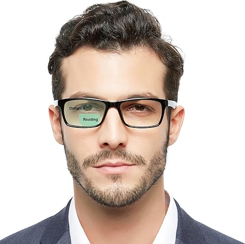 OCCI CHIARI Gafas de lectura bifocales para hombres, lectores de protección ocular cuadrada de transición