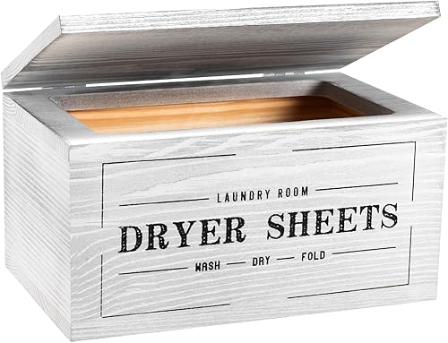 Miniatura 8 de Lindo soporte para hojas de secadora con tapa, dispensador rústico de granja, accesorios de decoración de lavandería, contenedor de suavizante de