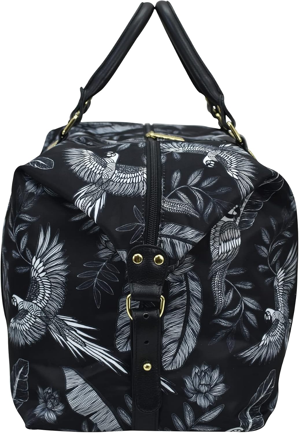 Anuschka Great Escape Duffel Bag - Wanderlust Collection - Nylon Fabric with Genuine Leather Trim and Artwork Print