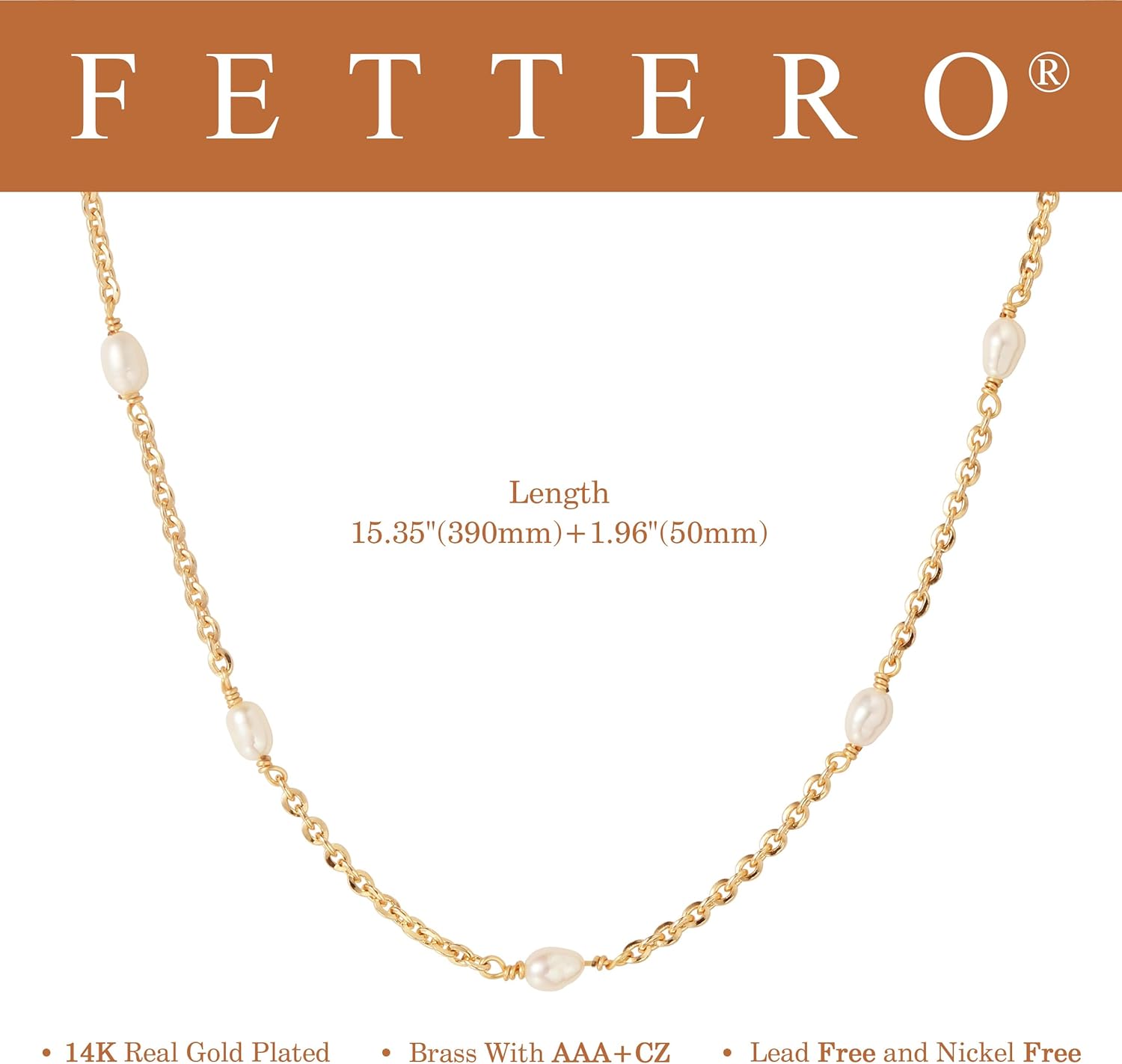 Fettero Choker Necklace for Women 14K Gold Plated Dainty Gold Choker Necklace Simple Paperclip Thin Chain Pearl Necklaces for Women Stack Jewelry Gift - Image 7