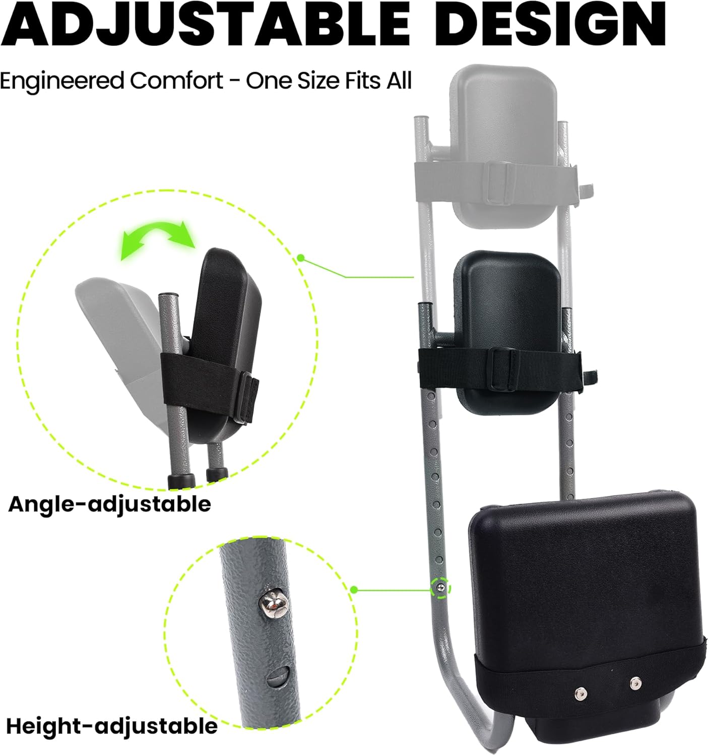 Garden Kneeler Seat, Adjustable Height & Angle, Gardening Stool with Thick Kneeling Pad & Seat Cushion, Ergonomic Joint Protection for Gardeners (Carbon Black)