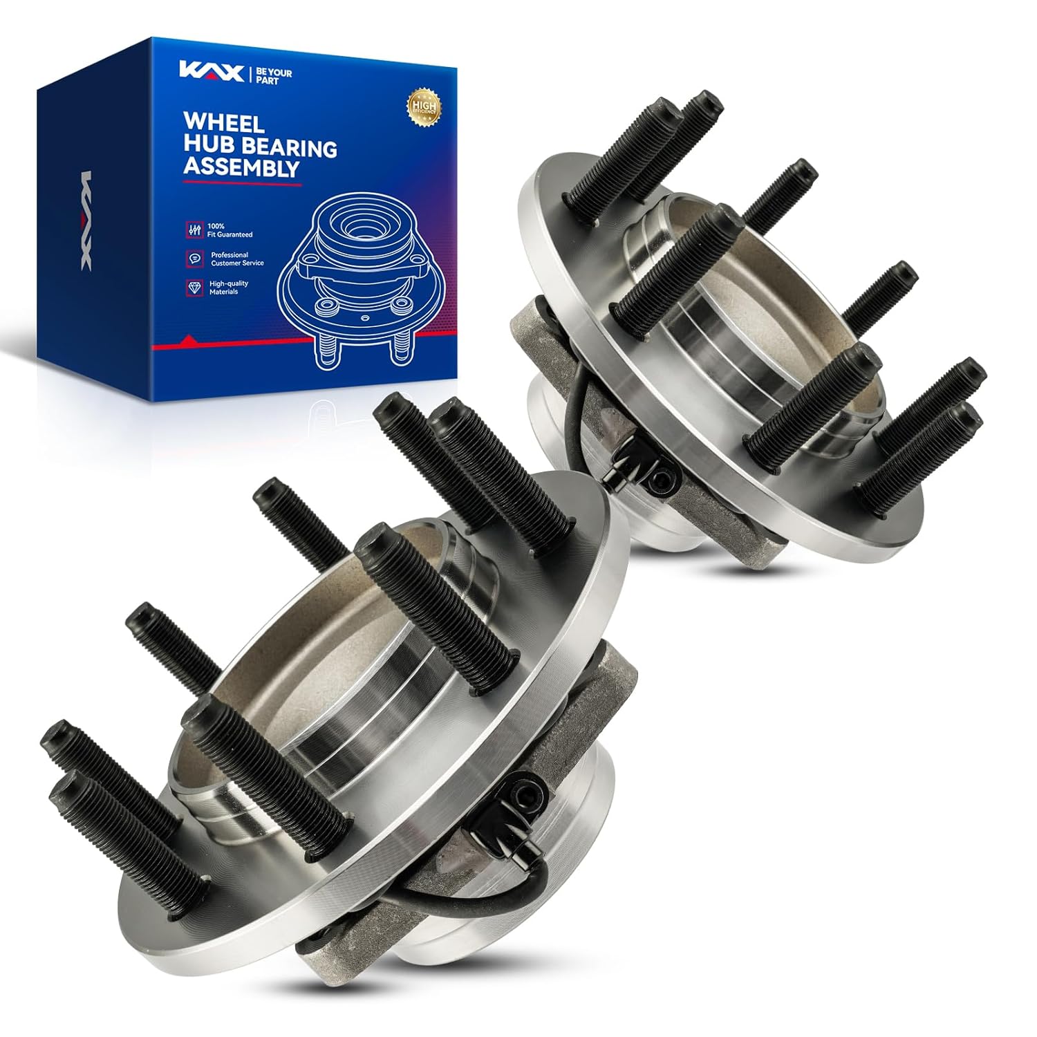 KAX 515089 Pair Front Wheel Bearing Compatible with Dodge Ram 2500 2003-2005 RWD, Dodge Ram 3500 2003-2005 RWD,8 Lug W/ABS