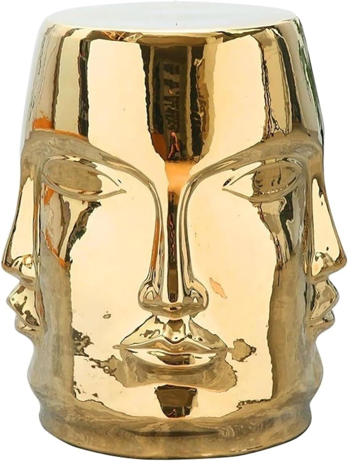 Garden Stool，Hollow Out Drum Stool， Chinese Ceramic Garden Stool Footrest Decorative Drum Stools for Patio Living Room Bathroom(Black)