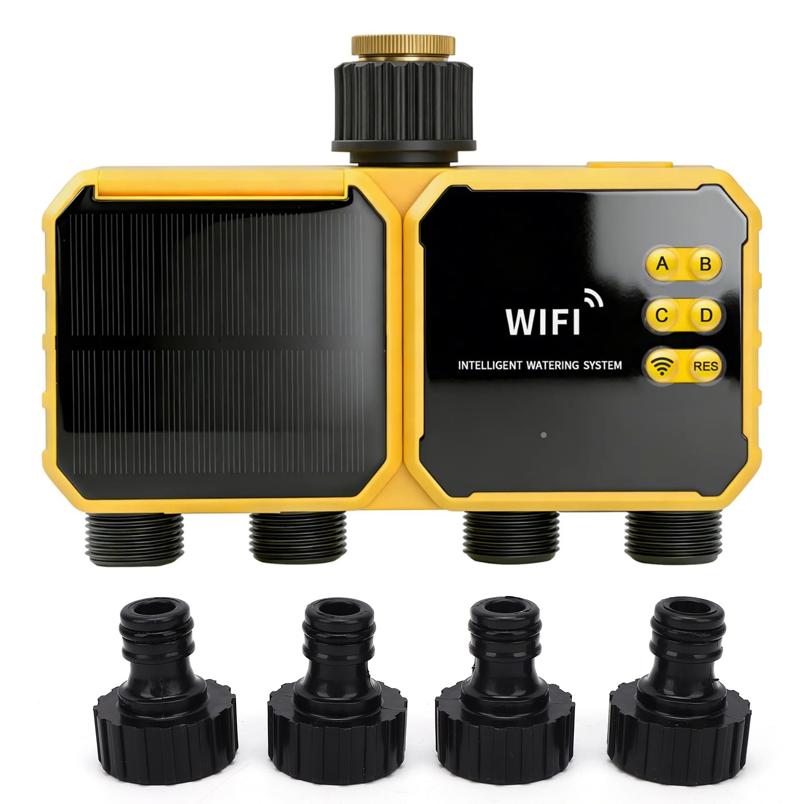 Topiky Intelligente Irrigatore Timer Ad Energia Solare, Telecomando, Rilevamento della Pioggia, Irrigazione Programmabile per L'irrigazione del Giardino (Filettatura BSP3/4”.)