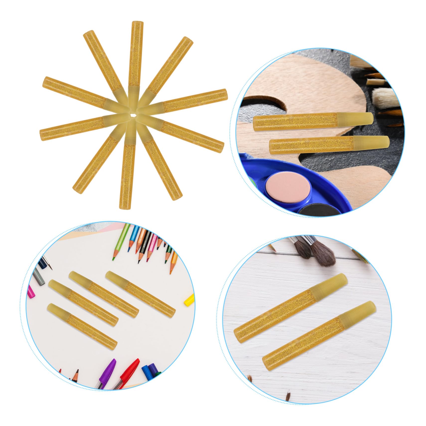 Uonlytech 50 Stück Gold Glitzerkleberstifte mit Glänzendem Effekt Vielseitiger Bastelkleber für Malerei und Kleben für Kinder und Kreative Selbstgemacht Kunstprojekte