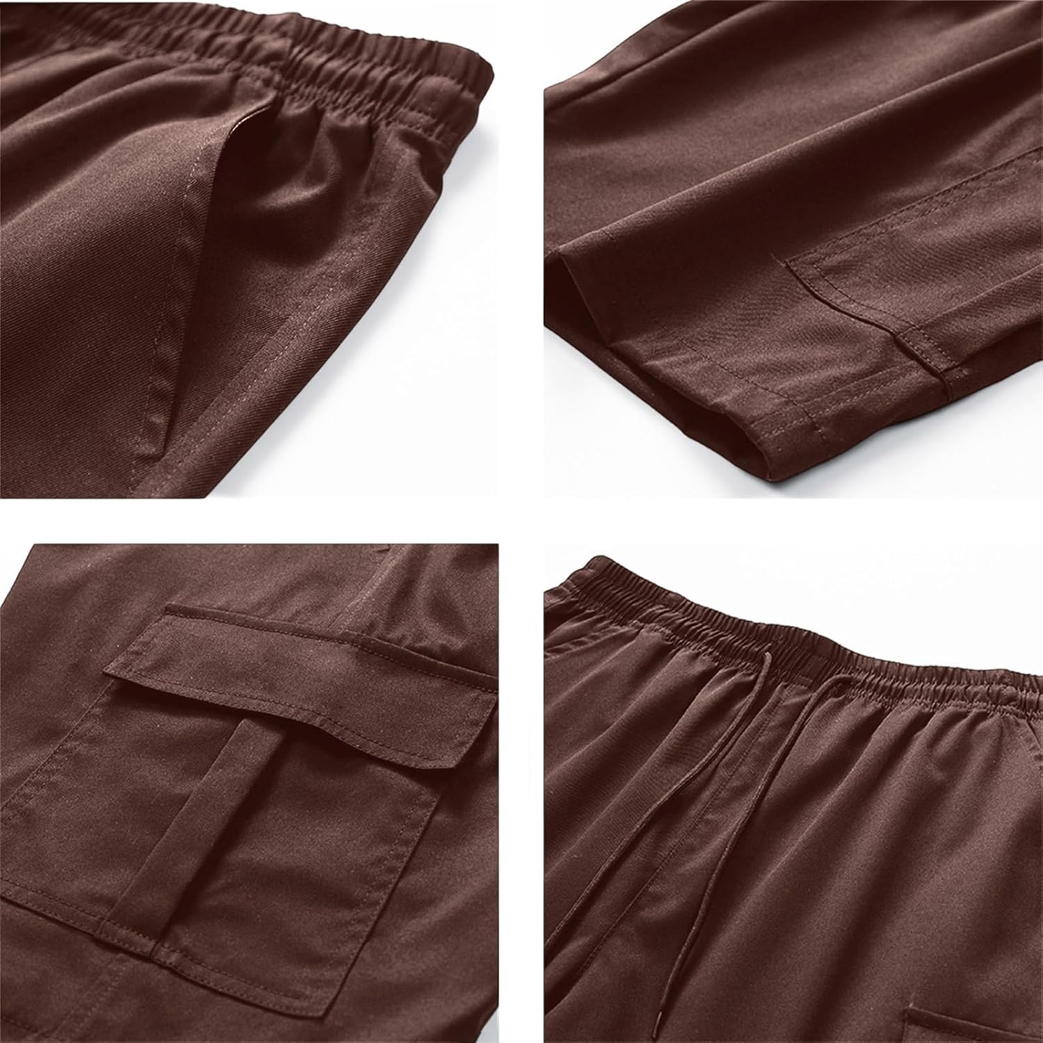 Men's Quick Dry Cargo Shorts Elastic Waist Casual Shorts with Drawstring & Multi Pockets for Outdoor Activities