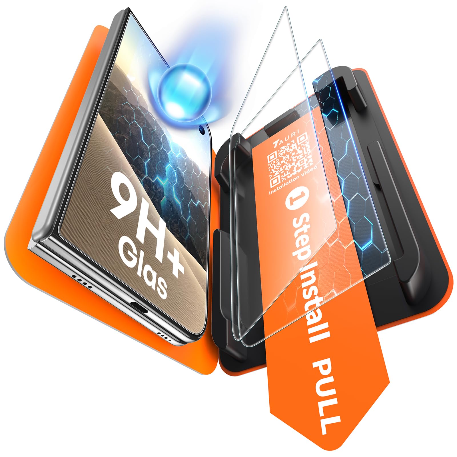 TAURI 2 Pack for iPhone Duo Screen Protector, 1-Step Install Clear
