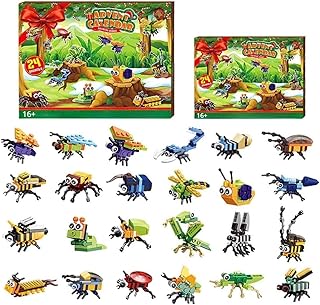 APRILA Christmas Advent Calendar 2023 Toys, Insect Animals Building Block Set Blind Box, 24 Days Christmas Countdown Calendar Insects Mystery Box Gift, Compatible with Lego Technic