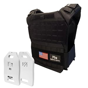 Northgym Adjustable Weighted Vest Incl 3D Weight Plates in 14lbs 20lbs 30lbs 42 5lbs - Optimized Weight Distribution