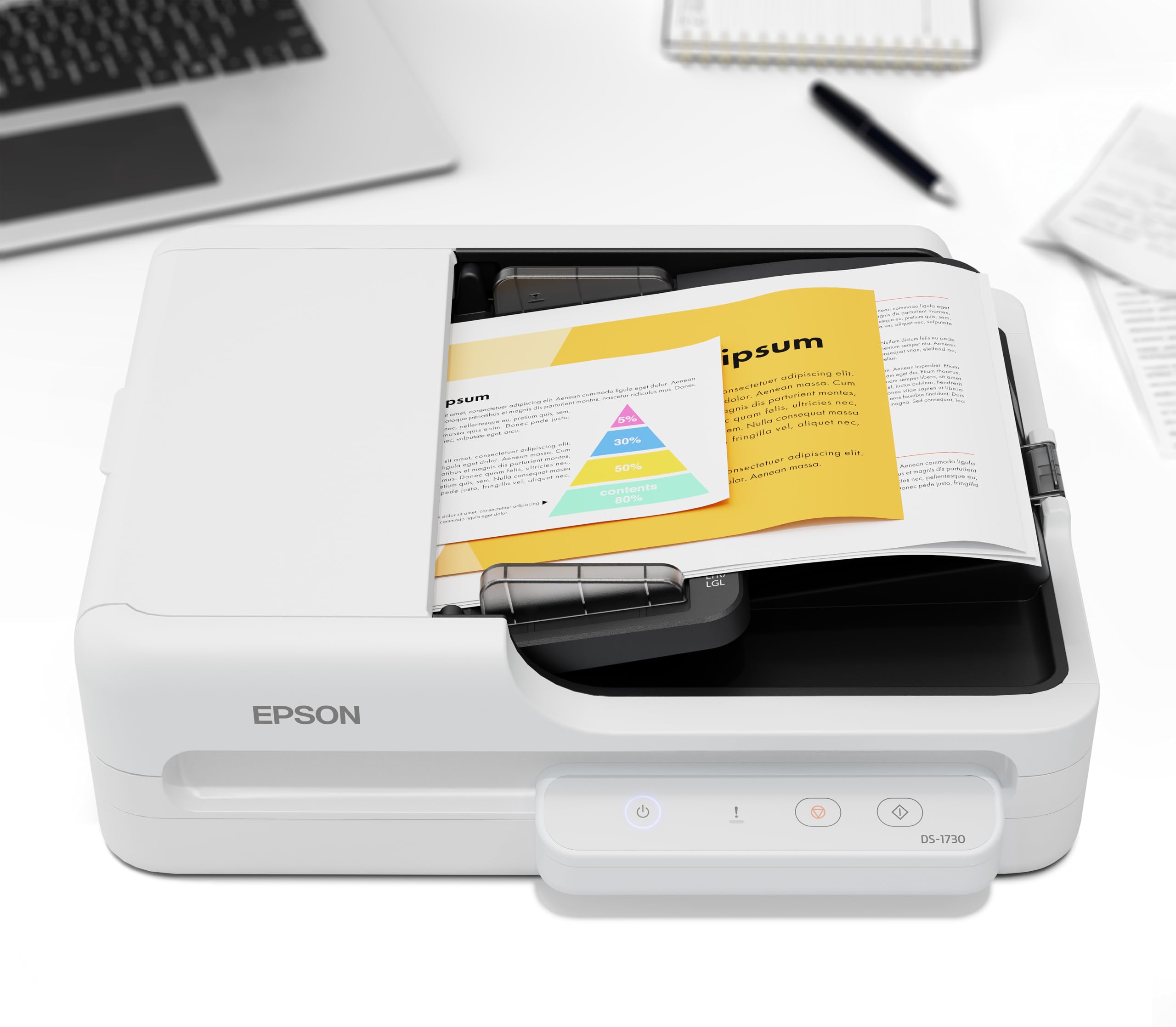 Epson Workforce DS-1730 Scanner Compact à Plat pour Petites Entreprises et Bureaux à Domicile