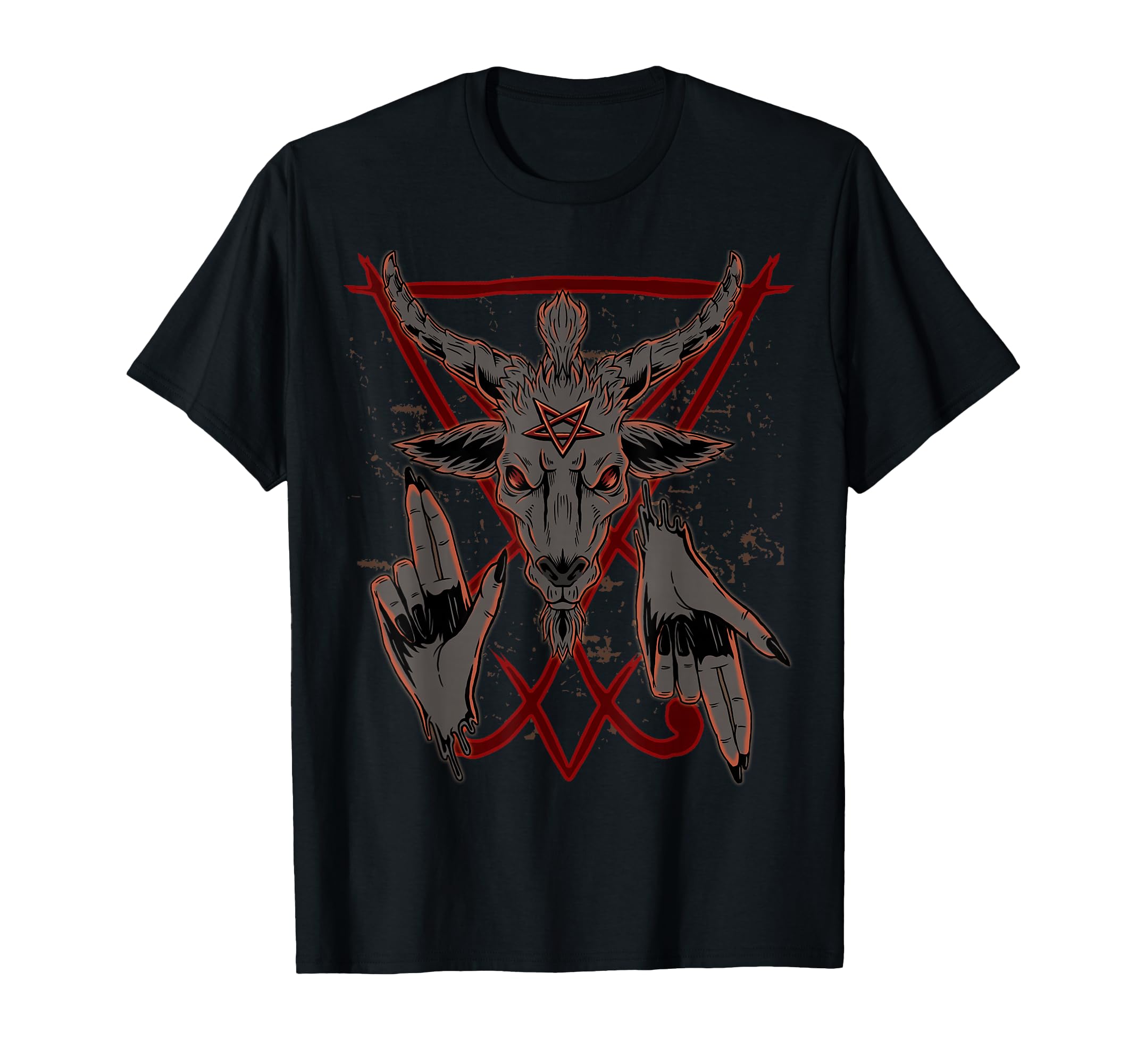 Baphomet Lucifer Demon Devil Goth Pentagram 666 Occult T-Shirt