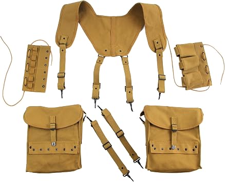 ANQIAO Replica WW2 WWII US Individual Medic Combat Equipment Field Kit Suspenders Cantles
