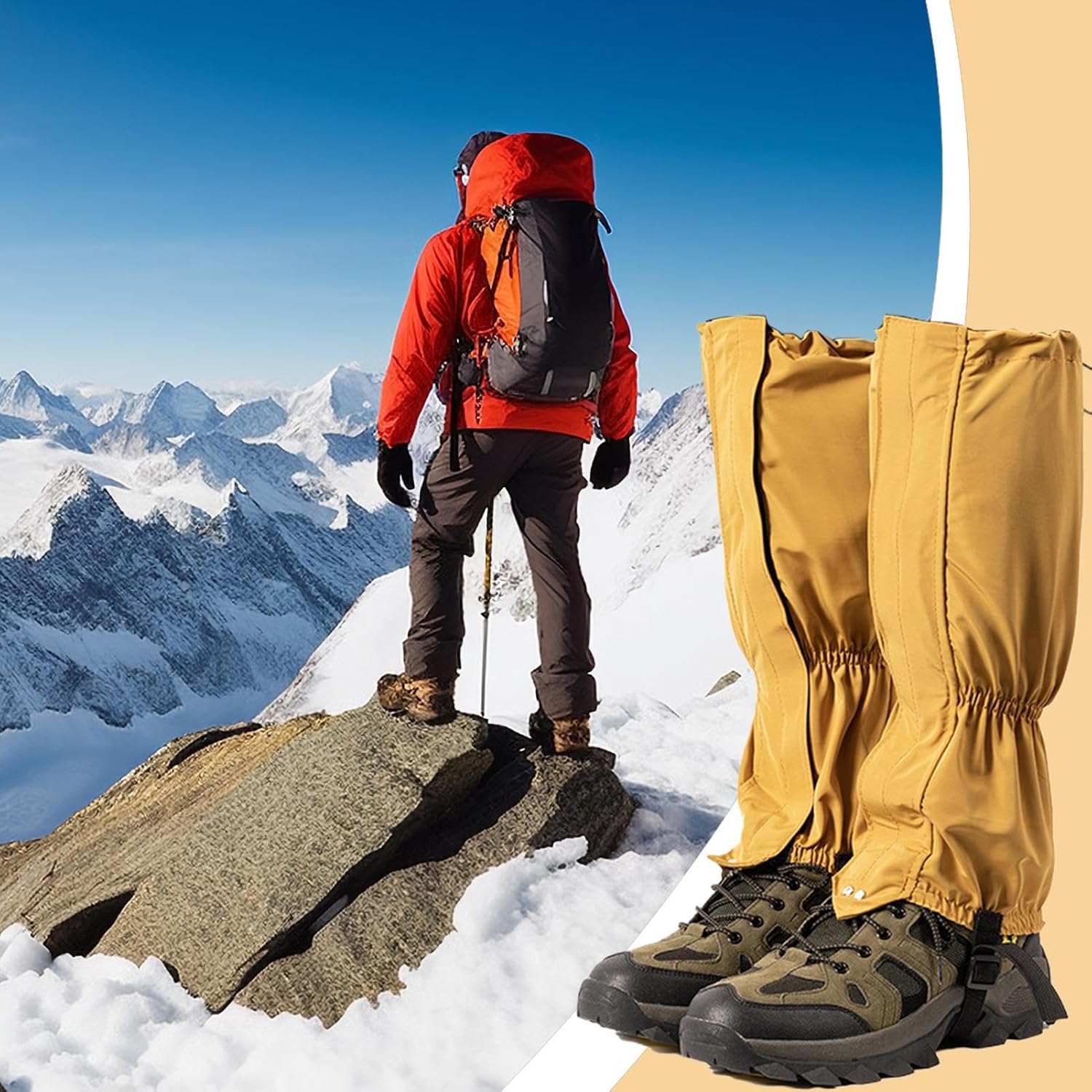 Hiking Gaiters for Women - Safety Snow Gaiters | Waterproof Safety Hunting Ankle Cover Shoe Protector for Running Snow Lawn Mowing Outdoor Ski
