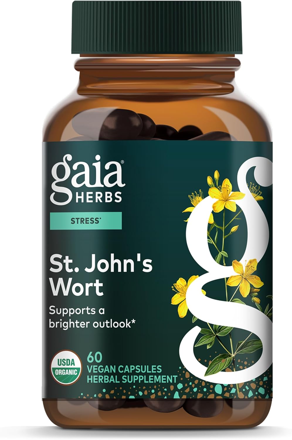 Gaia Herbs St. John’s Wort – Stress Support Supplement* – with St. John’s Wort – 60 Vegan Capsules (60 Servings)