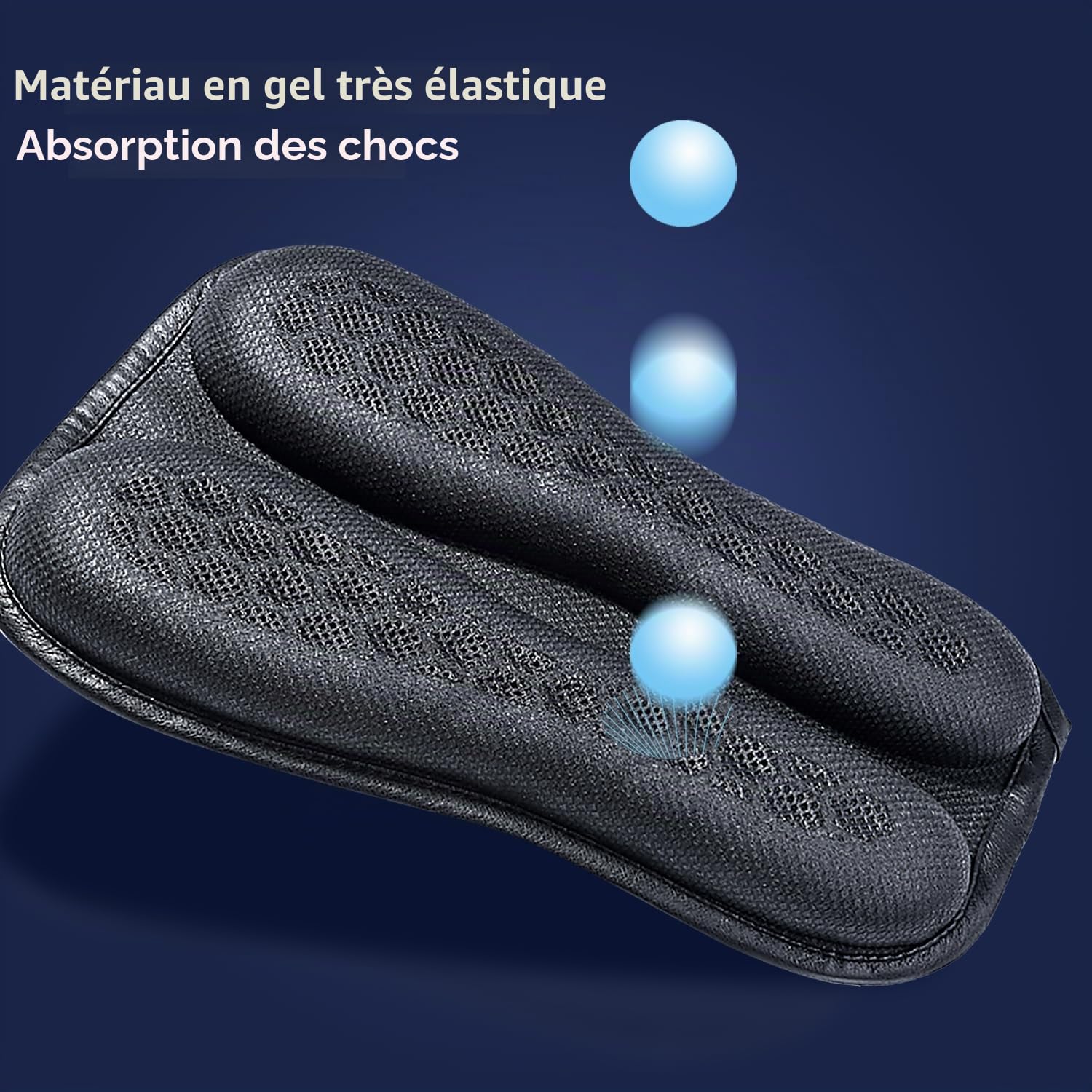 Coussin de siège de moto pliable pour passager, haute élasticité, gel 3D, nid d'abeille, confortable, respirant, absorption des chocs pour housse de siège longue conduite
