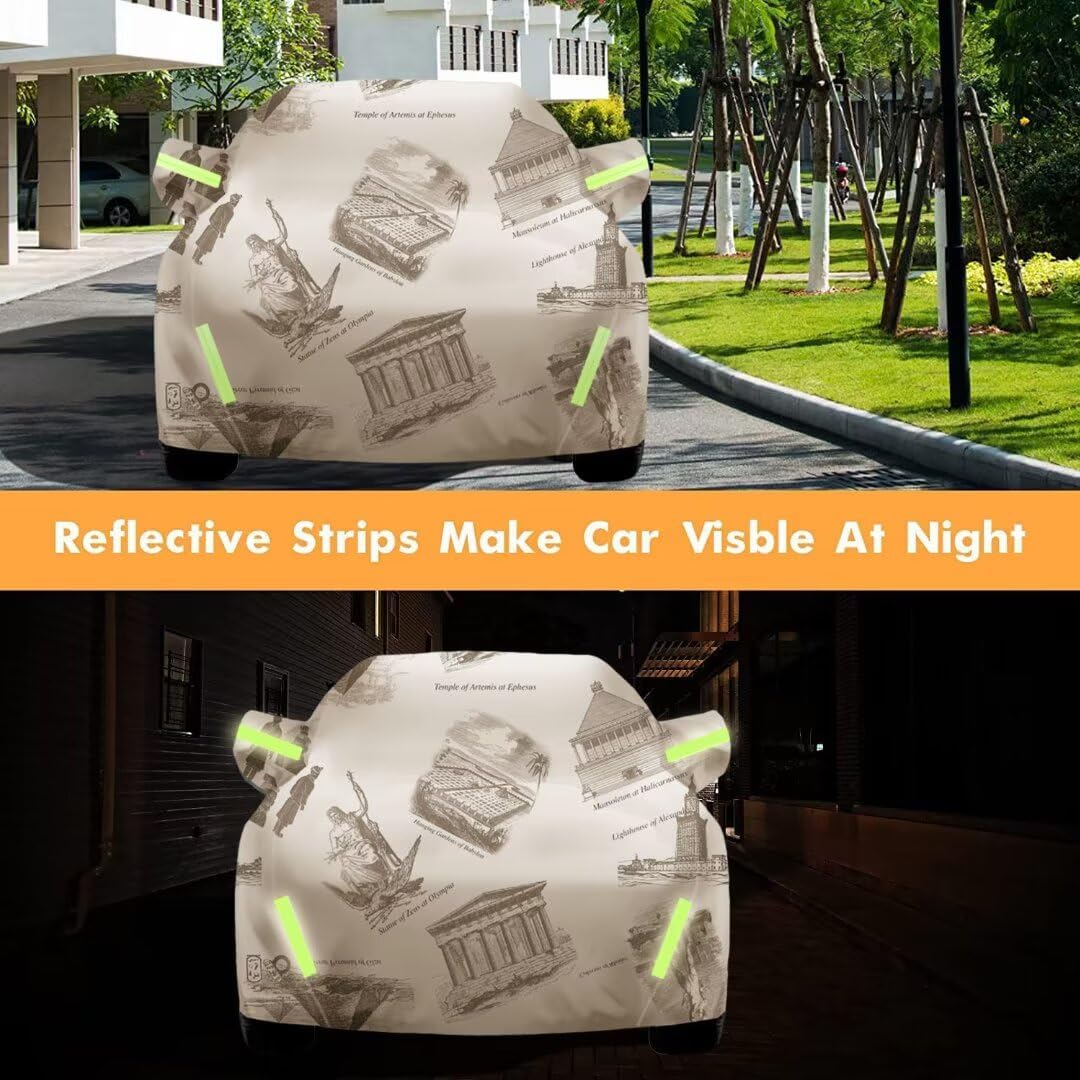 210D Car Cover Outdoor Compatible with Austin Cambridge A55 MarkII 1959-1961,Sun Protection,rain Protection,Snow Protection,Wind Protection,dust Waterproof Car Covers(Brown)