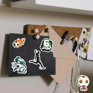 Pack of 50 Football Stickers Football Sticker Set Waterproof Stickers Football Stickers for Laptop Mobile Phones Suitcases Snowboards etc. Football Gifts for Boys and Girls